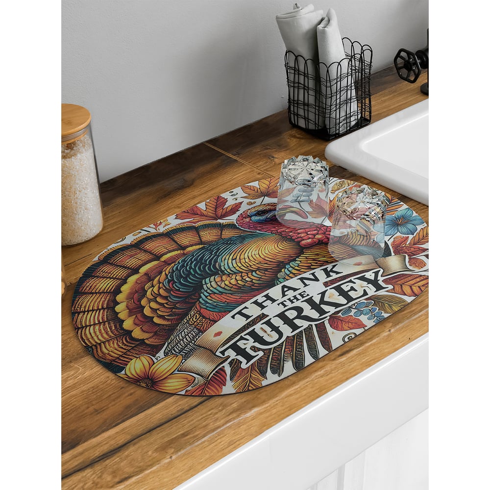 Изображение товара Коврик для сушки посуды JoyArty Индюшка овальный 58x38 см