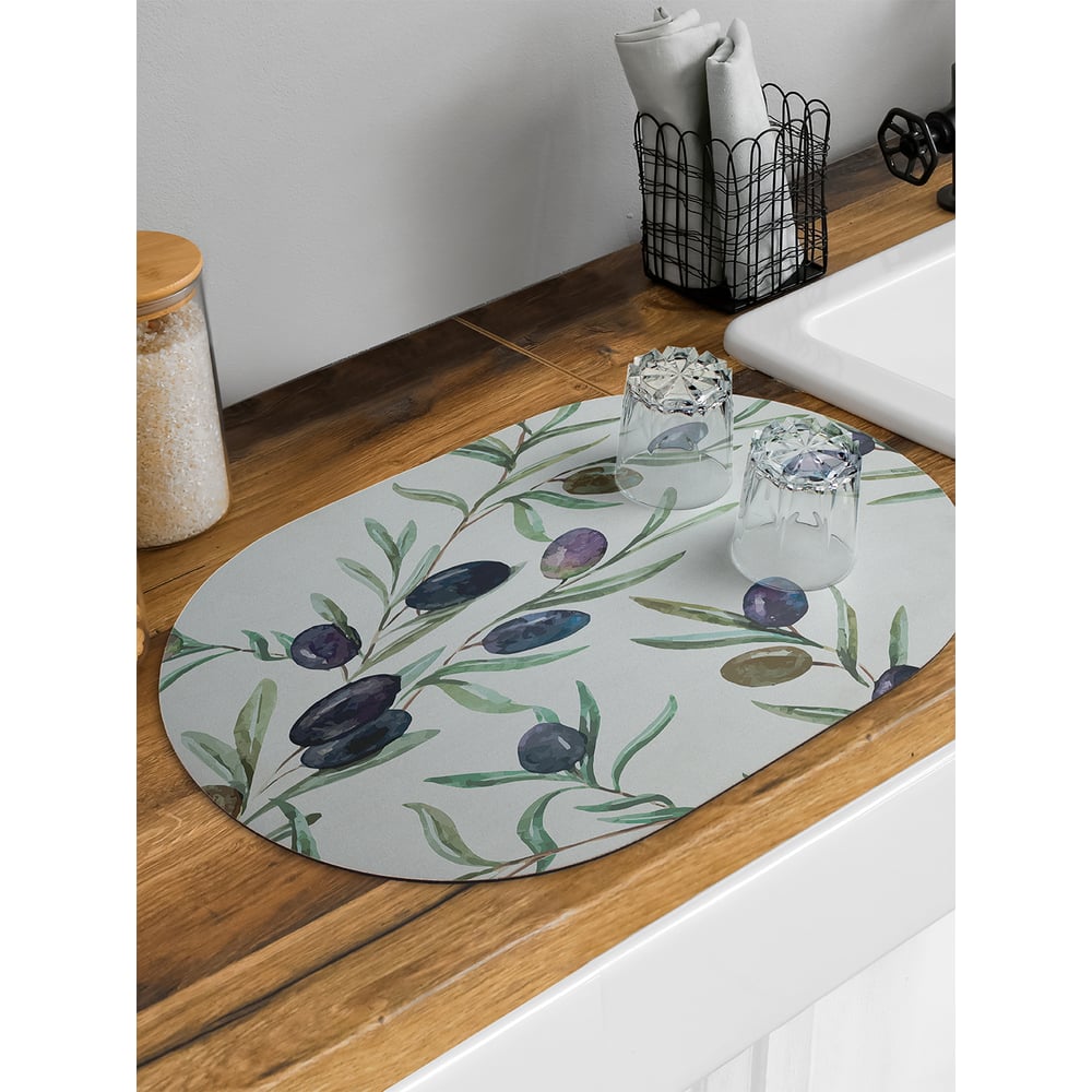 Изображение товара Коврик для сушки посуды JoyArty овальный 58x38 см впитывающий кухонный