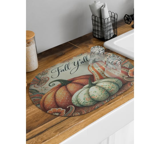 Изображение товара Коврик для сушки посуды JoyArty Осенний спас овальный 58x38 см sbm_sd4012_58x38