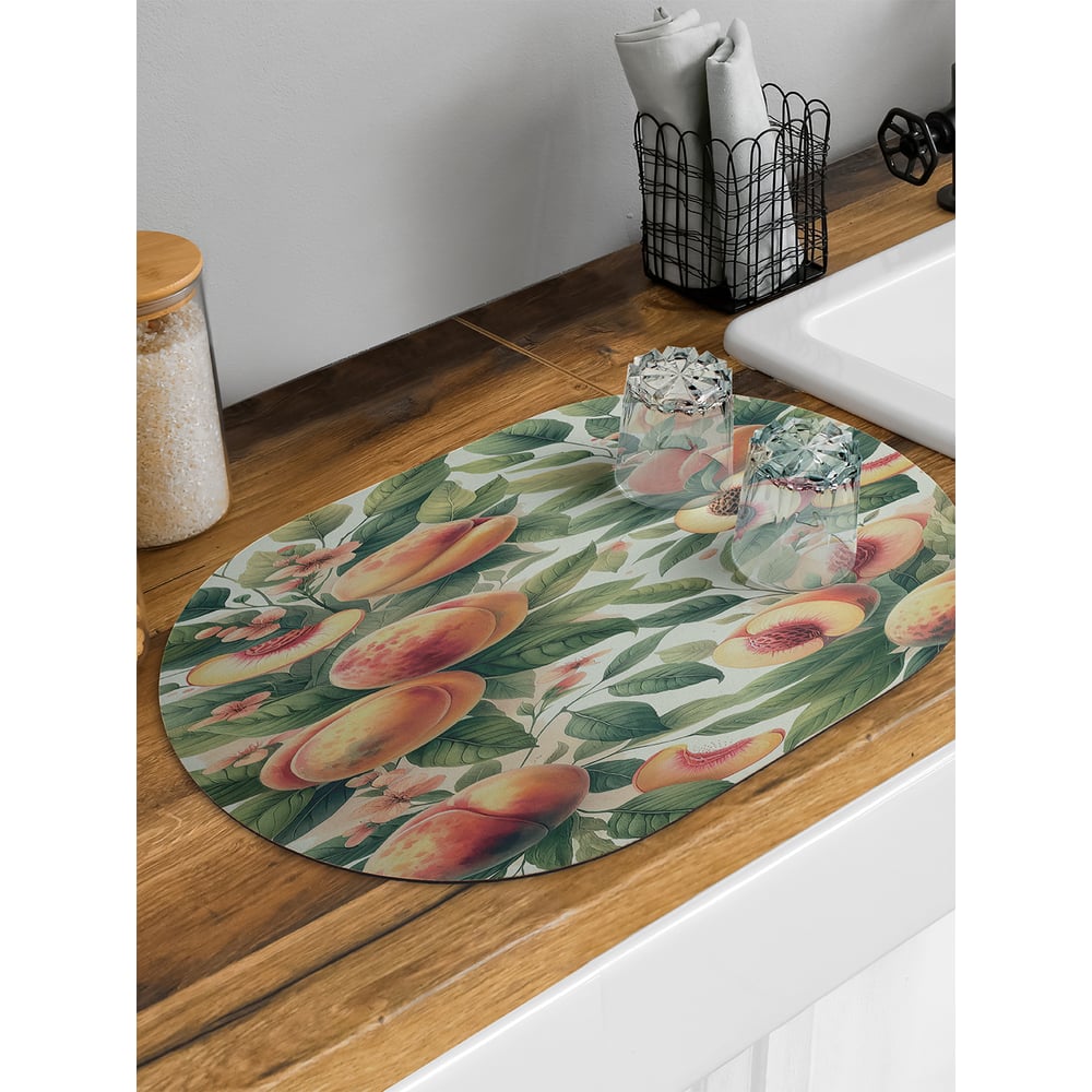 Изображение товара Коврик для сушки посуды JoyArty Персиковое дерево овальный 58x38 см