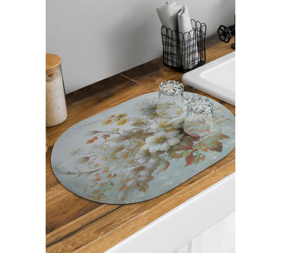 Изображение товара Коврик для сушки посуды JoyArty Осенний букет овальный 58x38 см sbm_sd3562_58x38