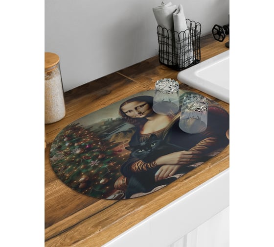 Изображение товара Коврик для сушки посуды JoyArty Уютным вечером овальный 58x38 см sbm_sd3893_58x38