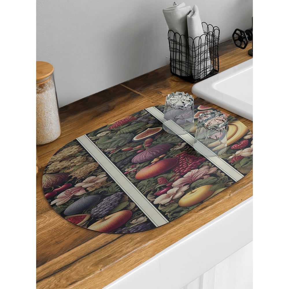 Изображение товара Коврик для сушки посуды JoyArty Фруктовый пир 58x38 см