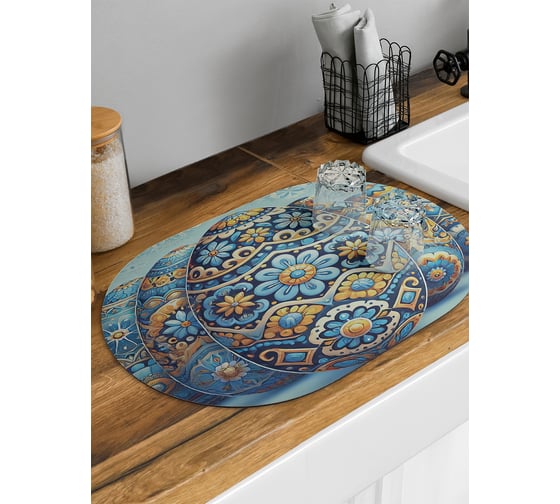 Изображение товара Коврик для сушки посуды JoyArty Росписные яйца овальный 58x38 см sbm_sd3966_58x38