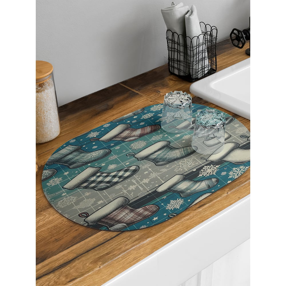 Изображение товара Коврик для сушки посуды JoyArty Разнообразие валенок 58x38 см sbm_sd3945_58x38