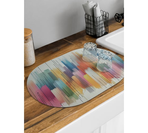 Изображение товара Коврик для сушки посуды JoyArty Творческий путь овальный 58x38 см sbm_sd3500_58x38
