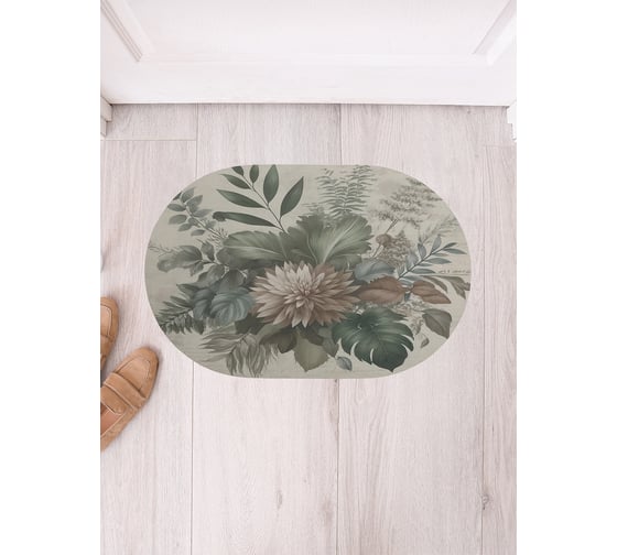 Изображение товара Коврик в прихожую JoyArty овальный Винтажные цветы 58x38 см sbm_sd3553_58x38