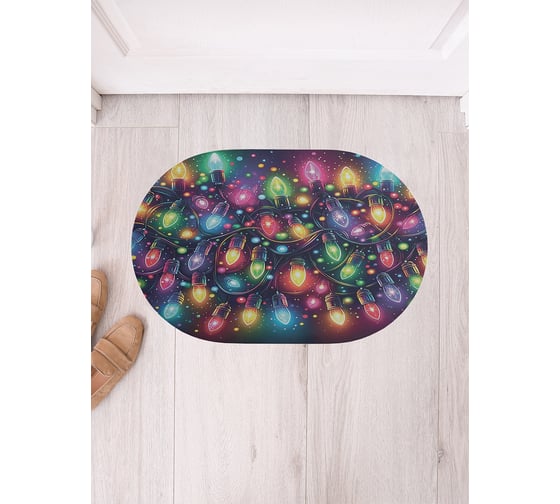 Изображение товара Коврик в прихожую JoyArty овальный Красочные огоньки 58x38 см sbm_sd3885_58x38
