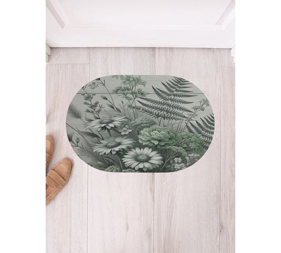 Изображение товара Коврик в прихожую JoyArty овальный Зеленая композиция 58x38 см sbm_sd3489_58x38