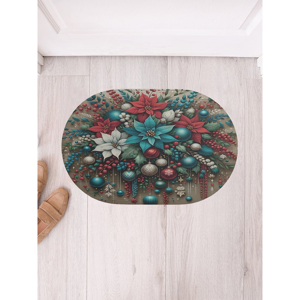 Изображение товара Коврик в прихожую JoyArty овальный 58x38 см композиция к празднику