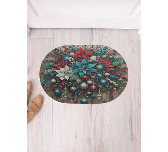 Изображение товара Коврик в прихожую JoyArty овальный Композиция к празднику 58x38 см sbm_sd3913_58x38