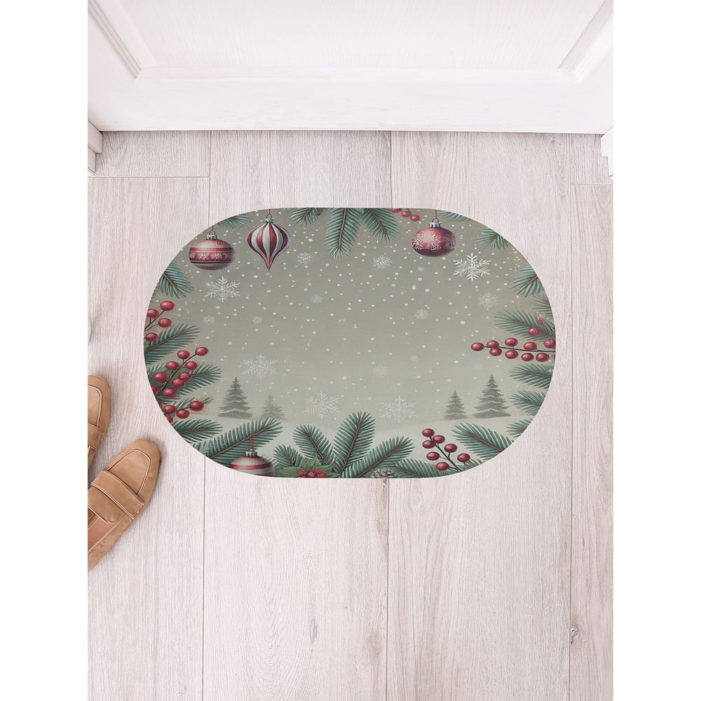 Изображение товара Коврик в прихожую JoyArty овальный Нарядный лес 58x38 см