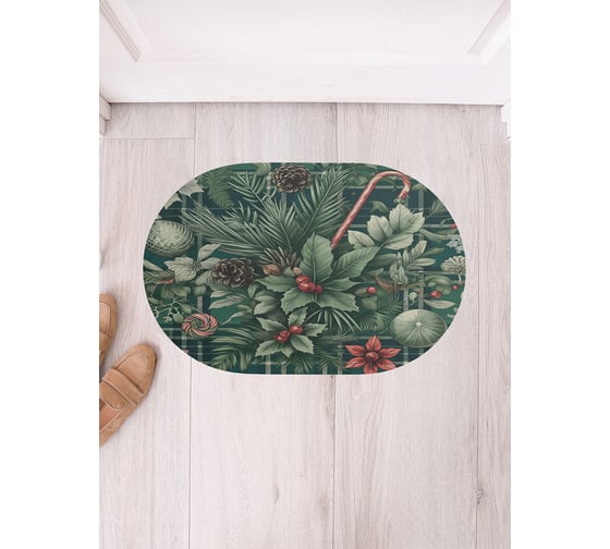 Изображение товара Коврик в прихожую JoyArty овальный Клетчатая композиция 58x38 см sbm_sd3912_58x38