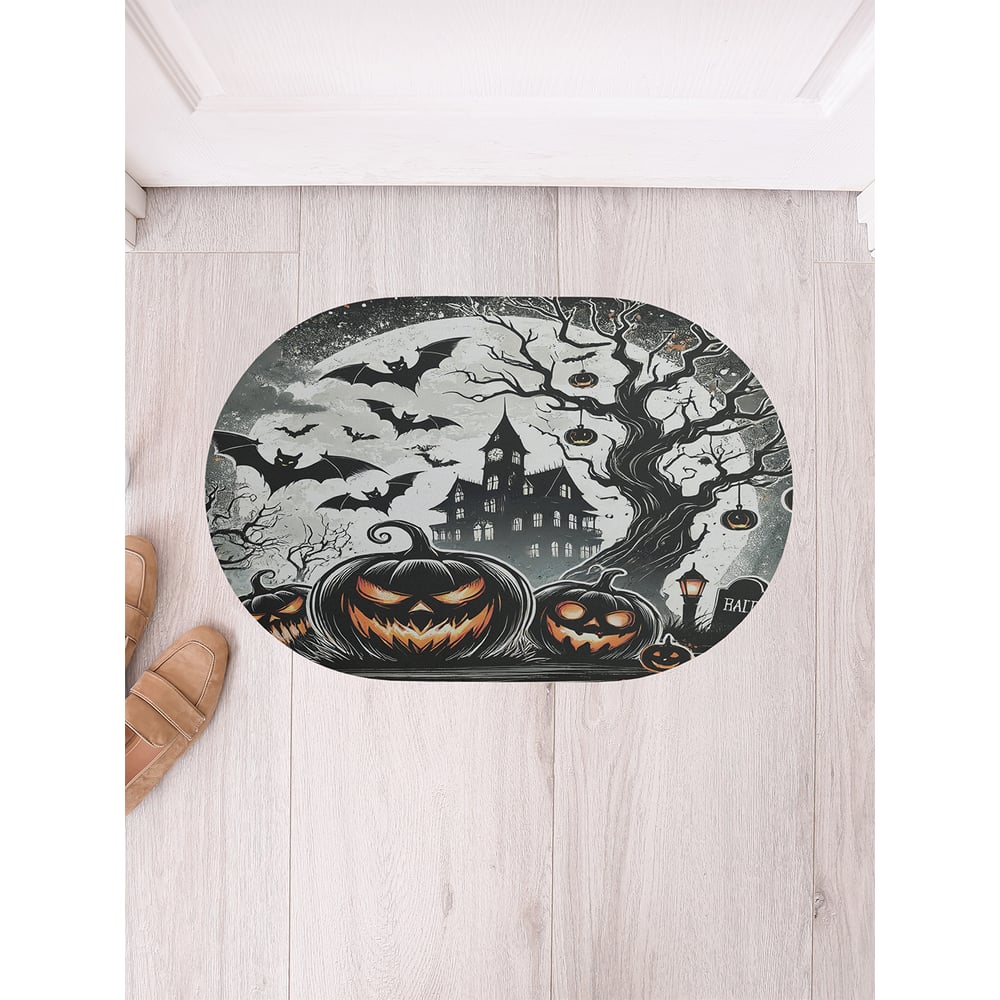 Изображение товара Коврик в прихожую JoyArty овальный Ночь страха 58x38 см