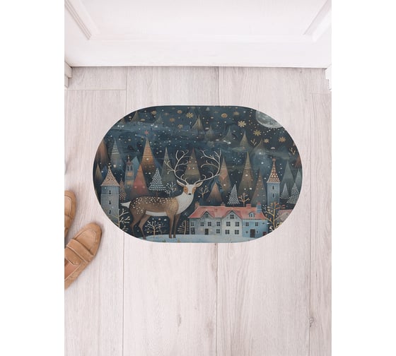 Изображение товара Коврик в прихожую JoyArty овальный Заблудившись ночью 58x38 см sbm_sd3986_58x38