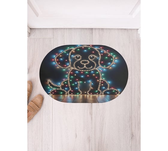 Изображение товара Коврик в прихожую JoyArty овальный Песик в огоньках 58x38 см sbm_sd3888_58x38