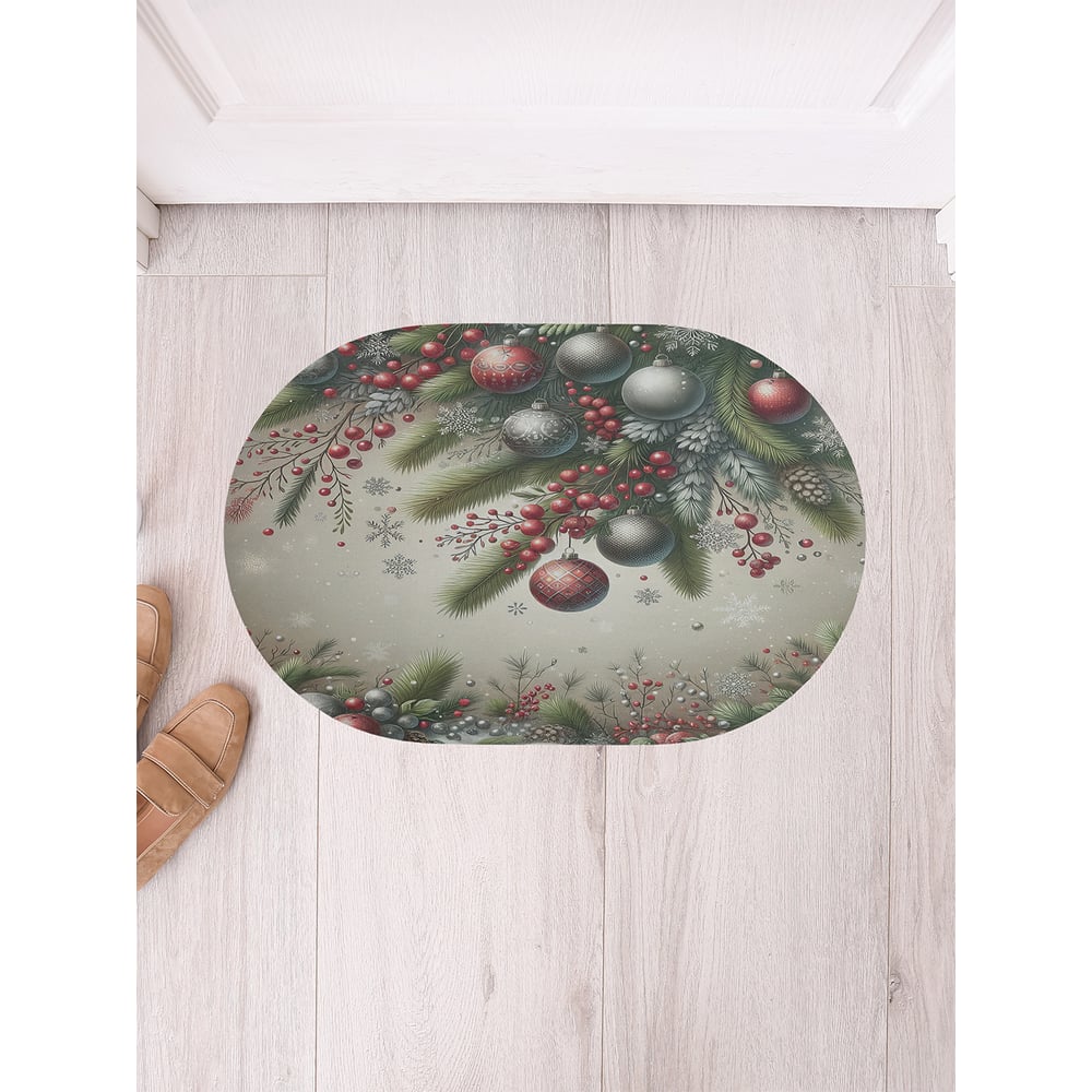 Изображение товара Коврик в прихожую JoyArty овальный Праздничная атмосфера 58x38 см
