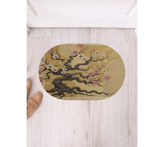 Изображение товара Коврик в прихожую JoyArty овальный Сакура 58x38 см sbm_sd3566_58x38