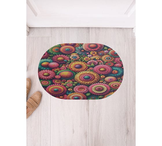 Изображение товара Коврик в прихожую JoyArty овальный Цветы узорами 58x38 см sbm_sd3424_58x38