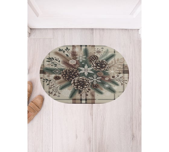 Изображение товара Коврик в прихожую JoyArty овальный Шишки в иголках 58x38 см sbm_sd3905_58x38