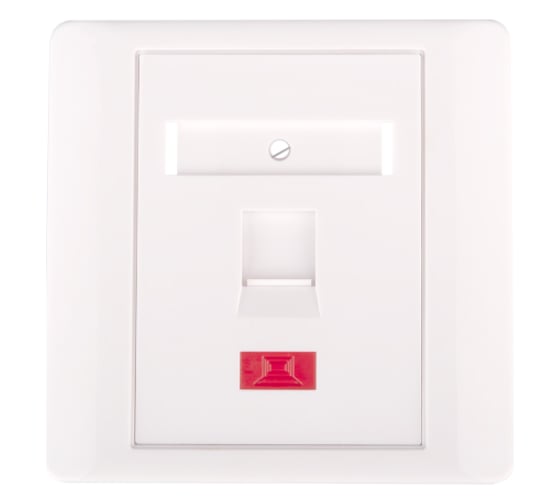 Изображение товара Настенная лицевая панель NETLAN под 1 модуль типа Keystone, белая, 10 штук EC-FP-1KJ-WT-10