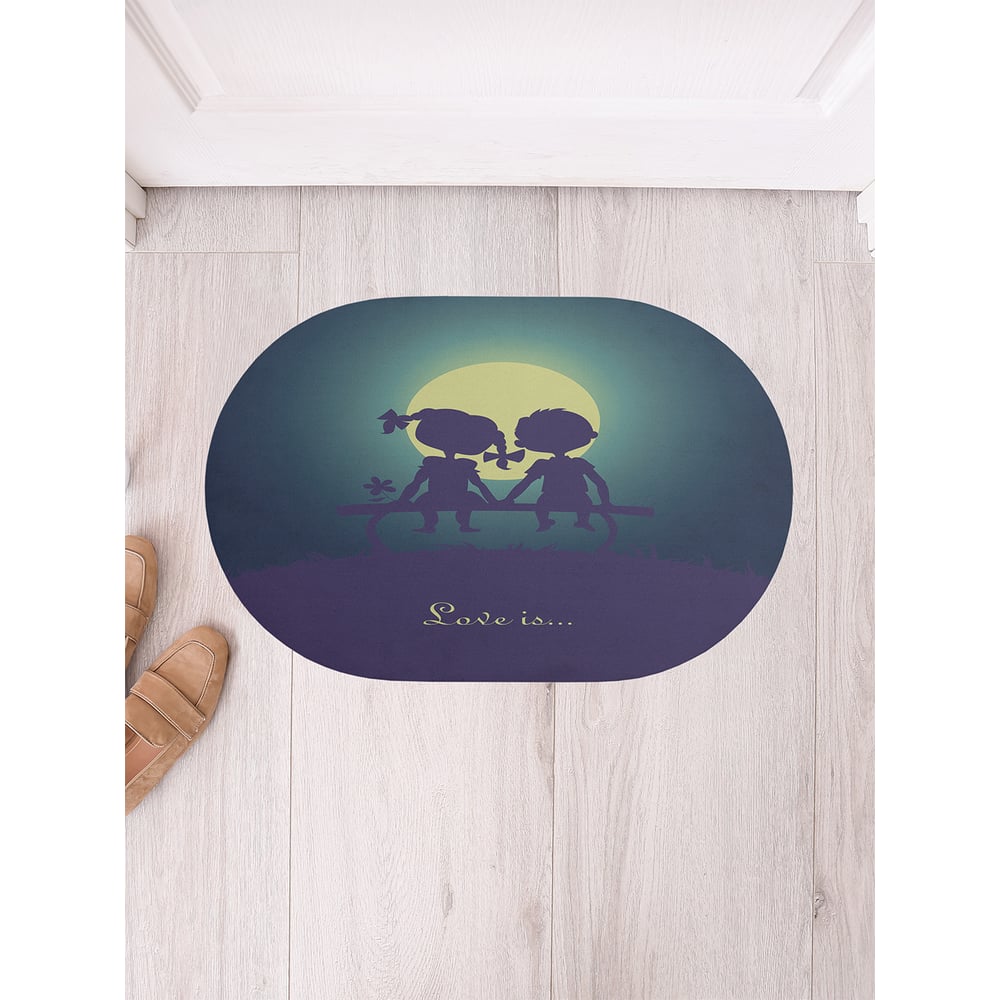 Изображение товара Грязезащитный овальный коврик JoyArty Love is... 58x38 см влаговпитывающий