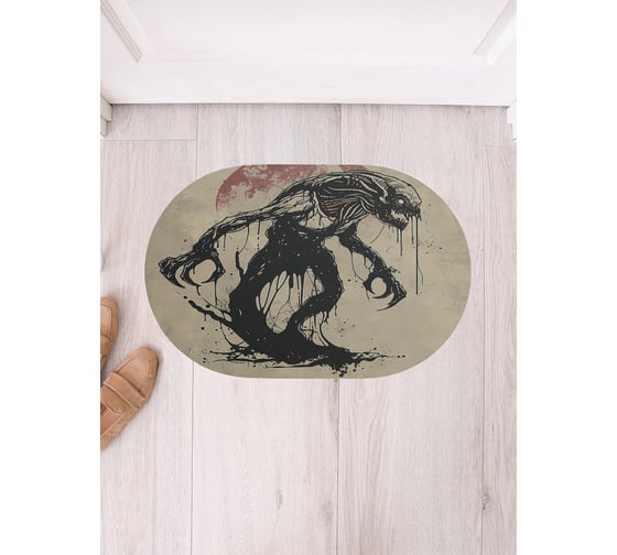 Изображение товара Коврик в прихожую JoyArty овальный Существо в поиске 58x38 см sbm_sd3850_58x38