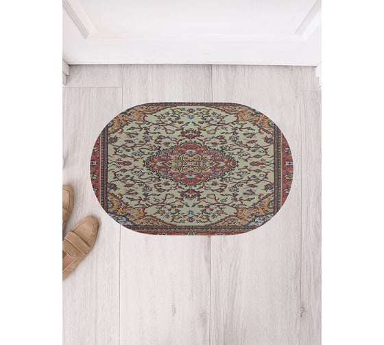 Изображение товара Коврик придверный грязезащитный в прихожую JoyArty с принтом Бабушкин ковер овальный 58x38 см sbm_7001_58x38