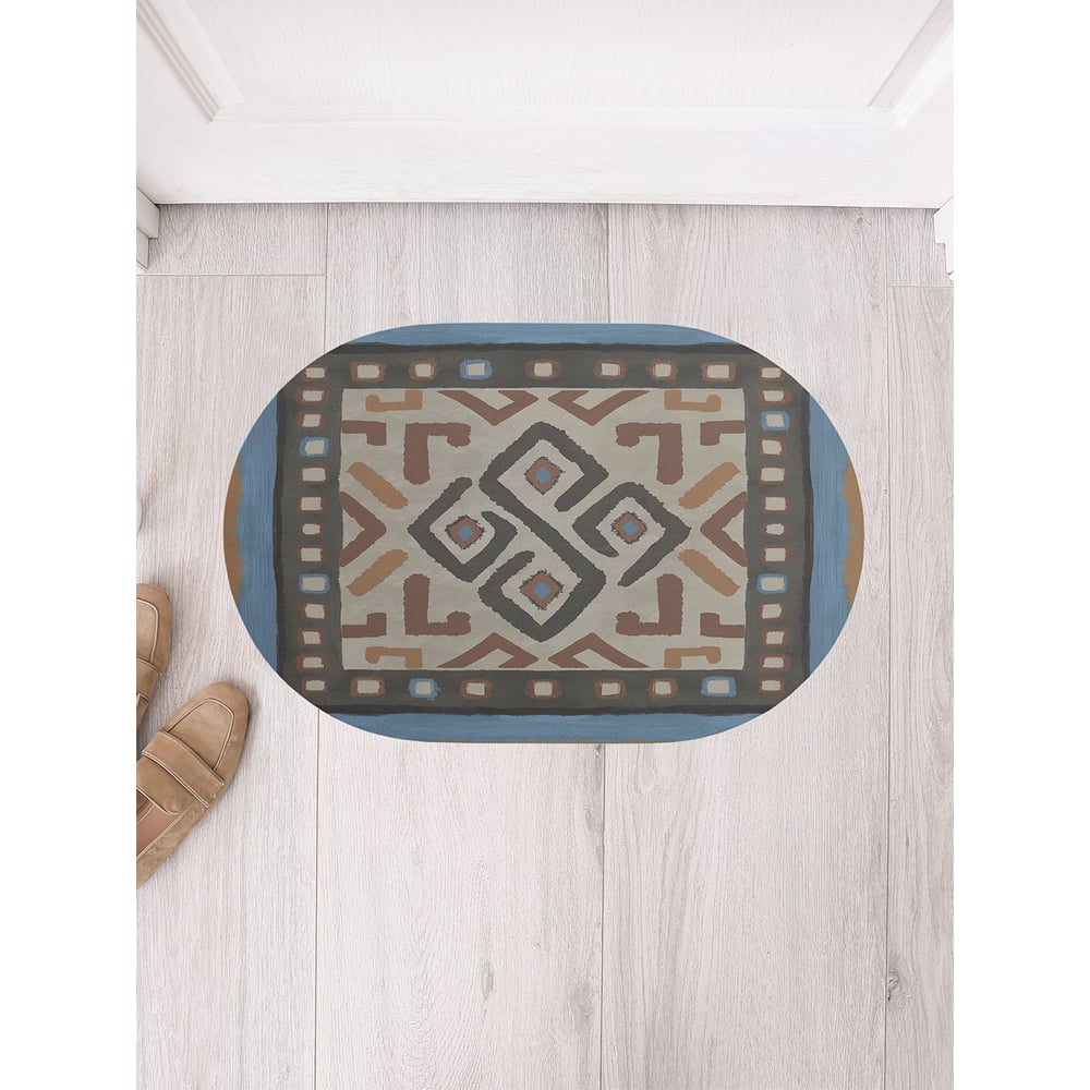 Изображение товара Коврик придверный JoyArty с принтом Африканские мотивы овальный 58x38 см