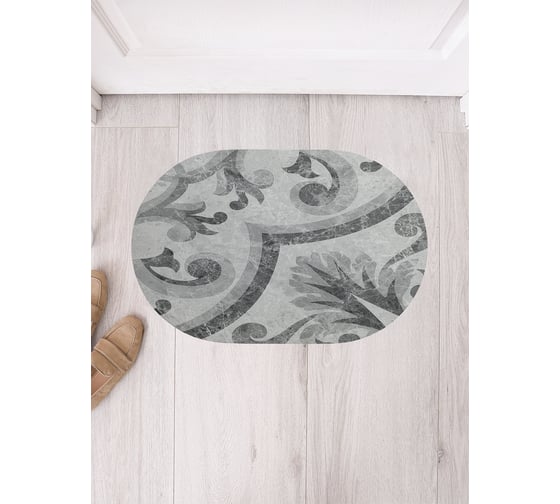 Изображение товара Коврик придверный грязезащитный в прихожую JoyArty с принтом Узорный камень овальный 58x38 см sbm_33976_58x38