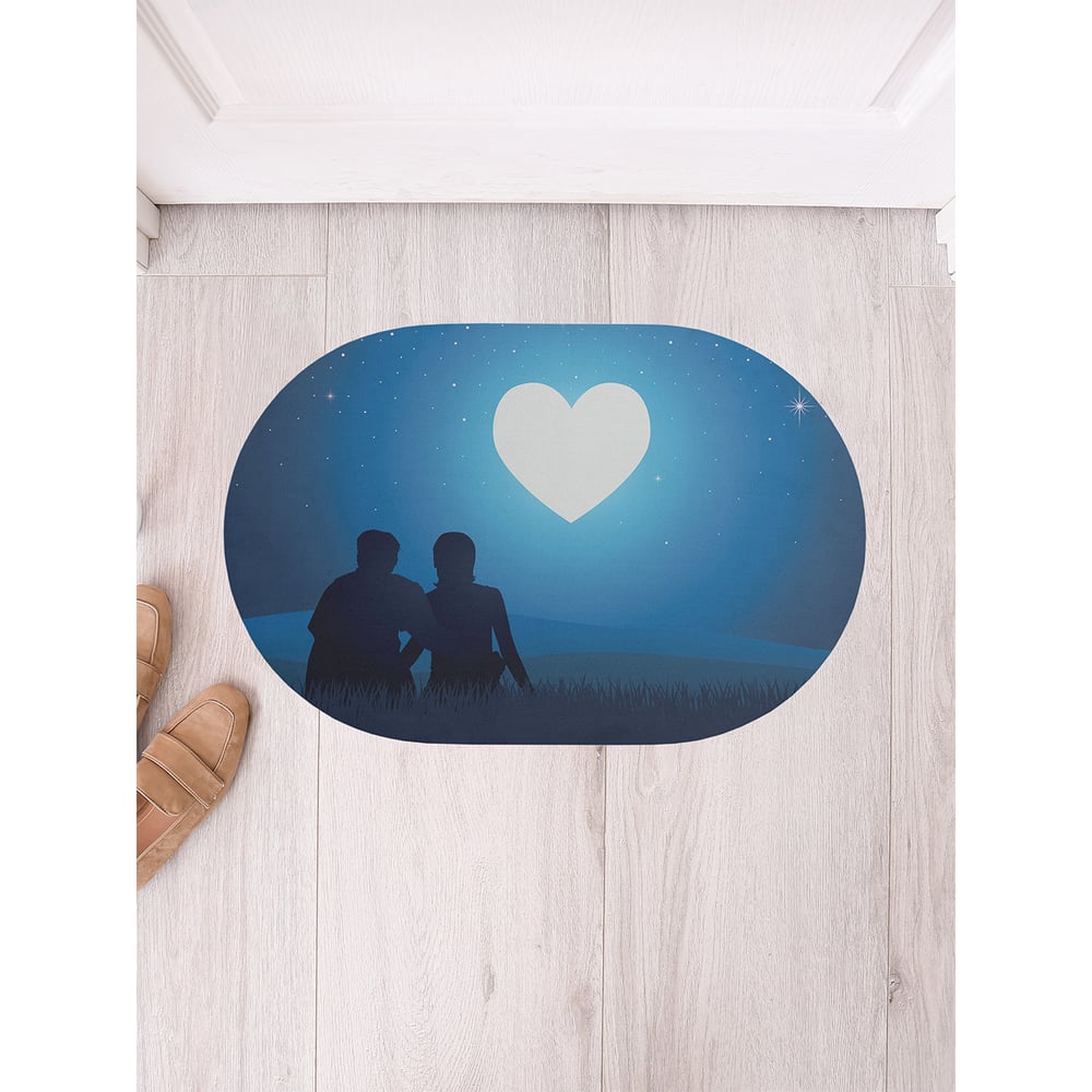 Изображение товара Коврик придверный грязезащитный JoyArty с принтом Луна в форме сердца 58x38 см