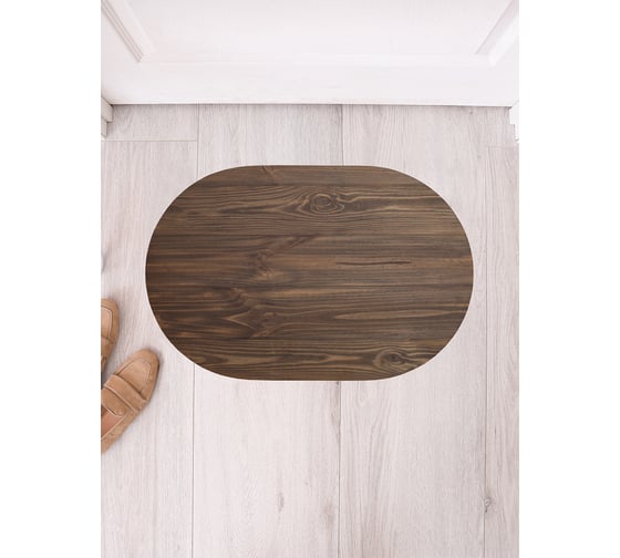 Изображение товара Коврик придверный грязезащитный в прихожую JoyArty с принтом Древесная текстура овальный 58x38 см sbm_20394_58x38