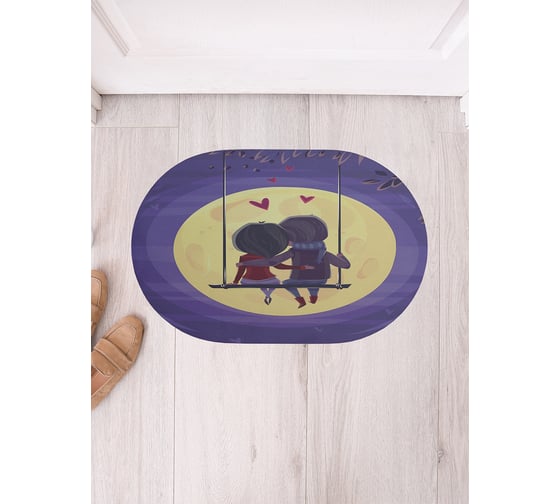 Изображение товара Коврик придверный грязезащитный в прихожую JoyArty с принтом Полная луна овальный 58x38 см sbm_91981_58x38