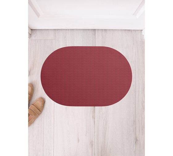 Изображение товара Коврик придверный грязезащитный в прихожую JoyArty с принтом Клетчатые сердца овальный 58x38 см sbm_210716_58x38