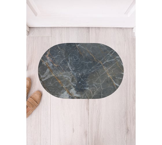 Изображение товара Коврик придверный грязезащитный в прихожую JoyArty с принтом Прожилки на граните овальный 58x38 см sbm_33975_58x38