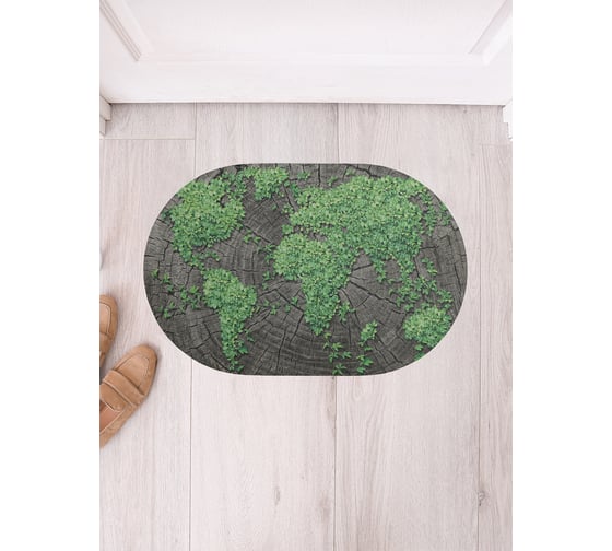 Изображение товара Коврик придверный грязезащитный в прихожую JoyArty с принтом Проросший пень овальный 58x38 см sbm_9044_58x38