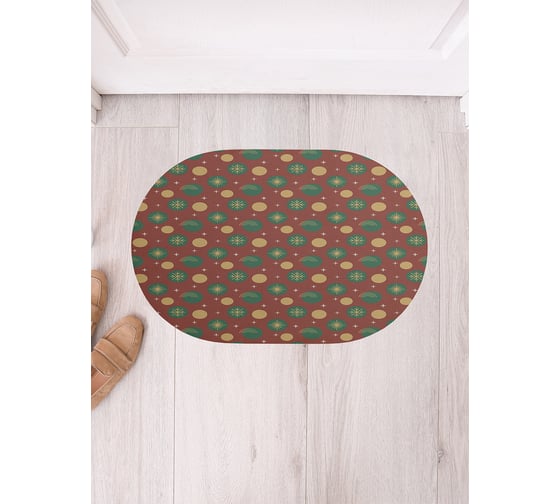 Изображение товара Коврик придверный грязезащитный в прихожую JoyArty с принтом Рождественское сияние овальный 58x38 см sbm_427881_58x38
