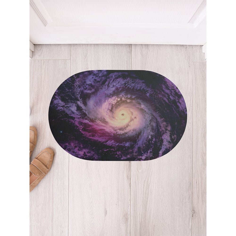 Изображение товара Коврик придверный грязезащитный JoyArty Космический взгляд овальный 58x38 см