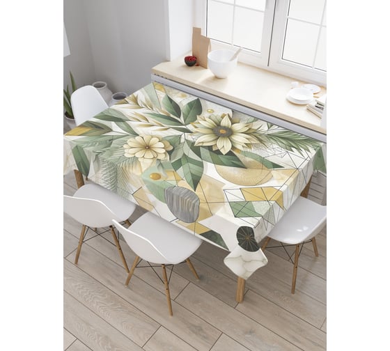 Изображение товара Прямоугольная тканевая скатерть на стол с рисунком JoyArty Геометрия в цветах 120х145 см tc_sd3515_120x145