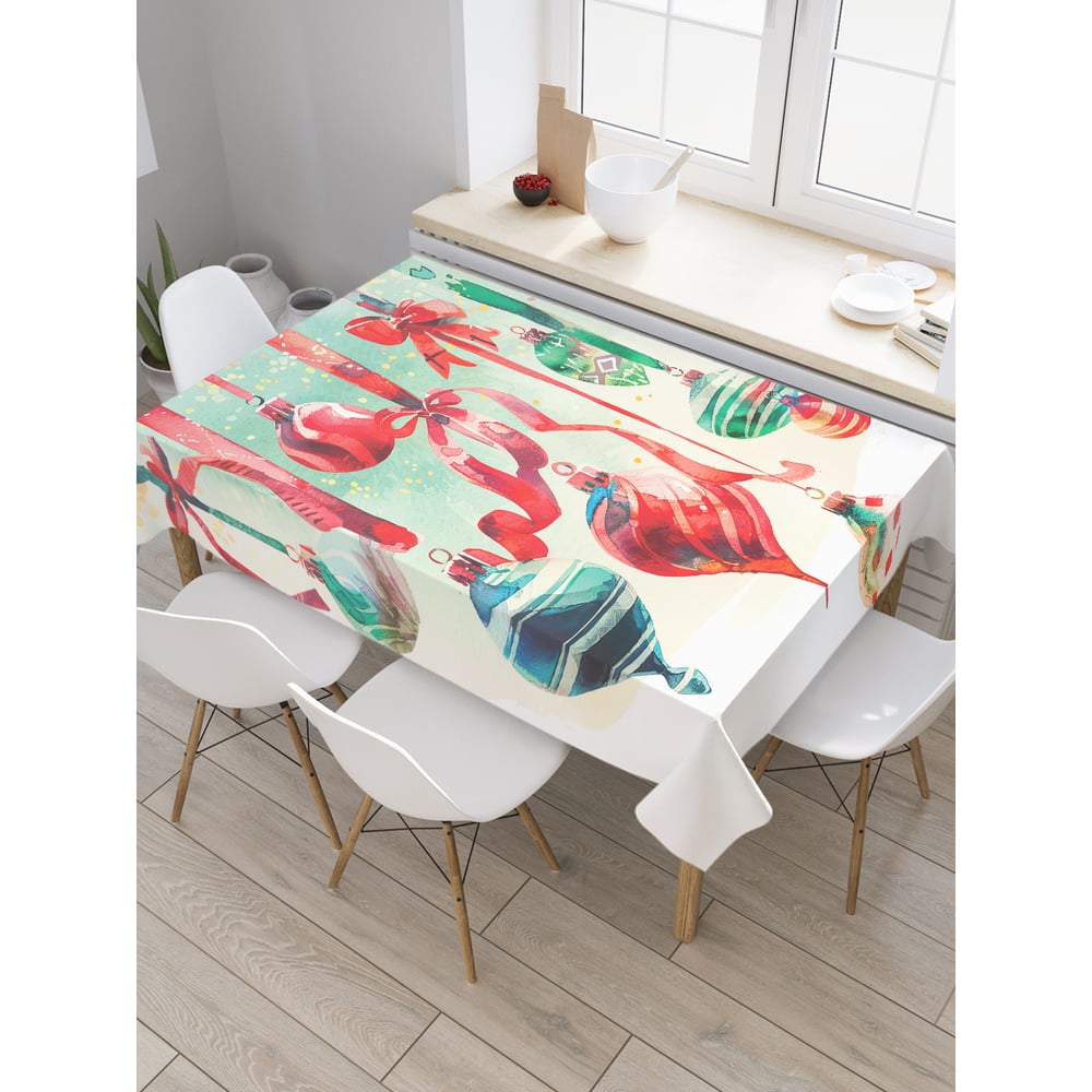 Изображение товара Прямоугольная новогодняя тканевая скатерть JoyArty 145х180 см