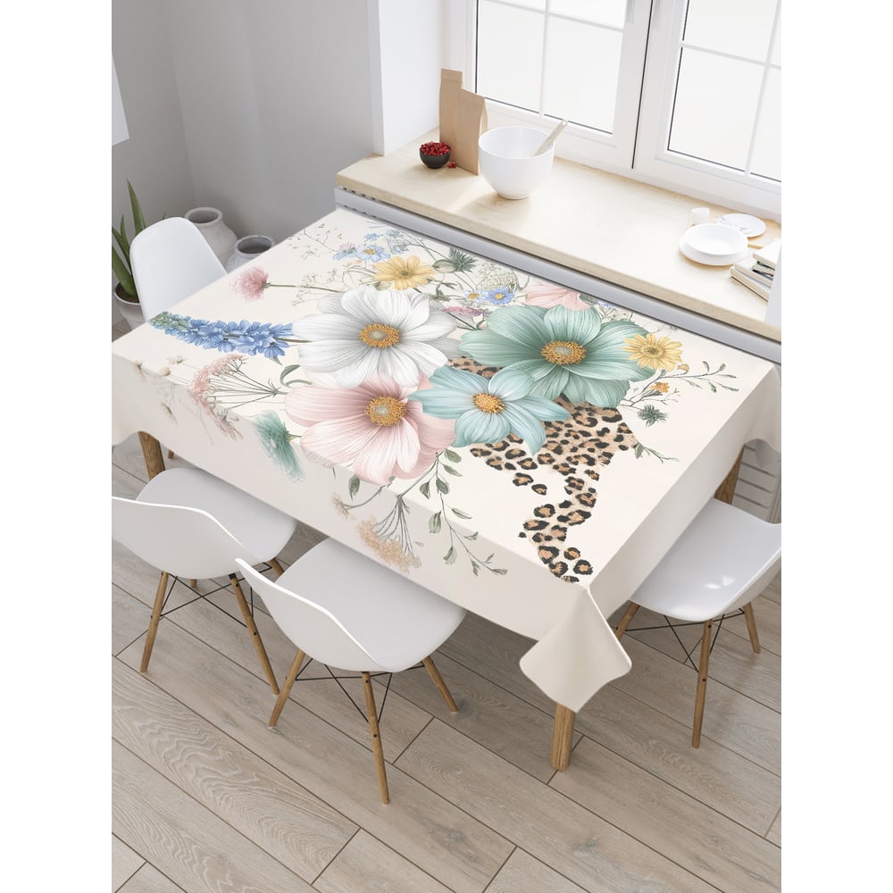 Изображение товара Прямоугольная тканевая скатерть JoyArty Полевой букет 120x145 см