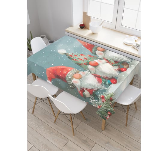 Изображение товара Прямоугольная тканевая скатерть на стол с рисунком JoyArty В канун праздника 120х145 см, серия Новый год и Рождество tc_sd3991_120x145