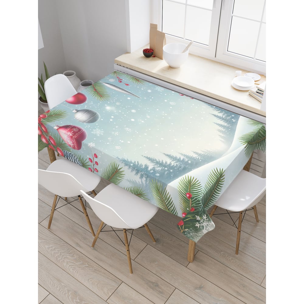 Изображение товара Прямоугольная тканевая скатерть JoyArty Утро в лесу 145х180 см для праздников и декора