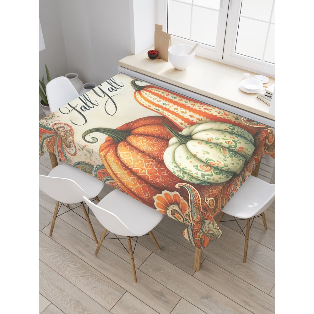 Изображение товара Прямоугольная тканевая скатерть JoyArty Осенний спас 120х145 см