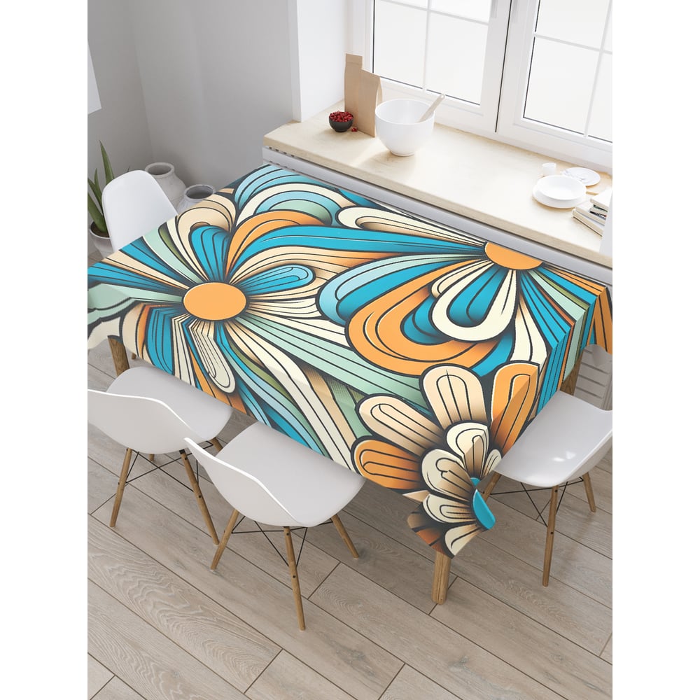 Изображение товара Прямоугольная тканевая скатерть JoyArty Бутон ромашки 120х145 см