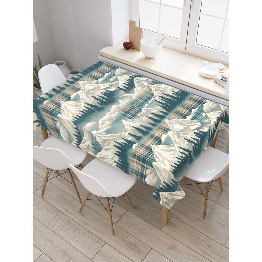 Изображение товара Прямоугольная тканевая скатерть JoyArty 120х145 см с рисунком гор