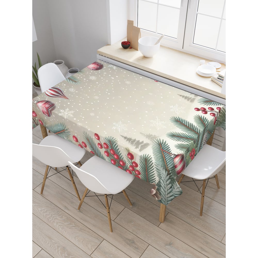 Изображение товара Прямоугольная тканевая скатерть JoyArty Лесной пейзаж 120x145 см