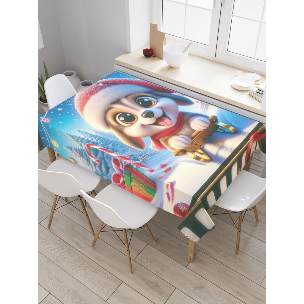 Изображение товара Прямоугольная тканевая скатерть на стол JoyArty 120x145 см Новый год