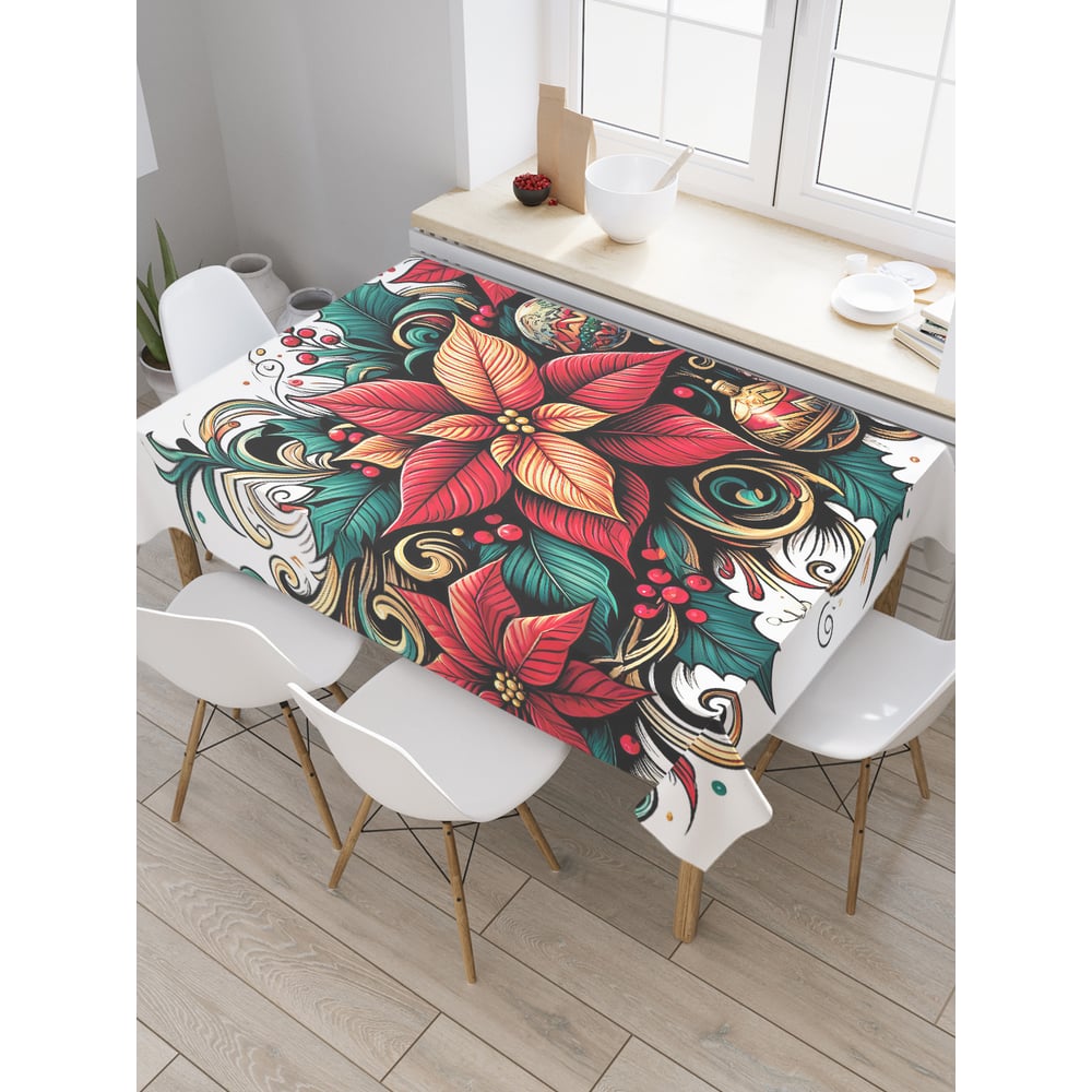 Изображение товара Прямоугольная тканевая скатерть JoyArty 120x145 см с рисунком Новый год