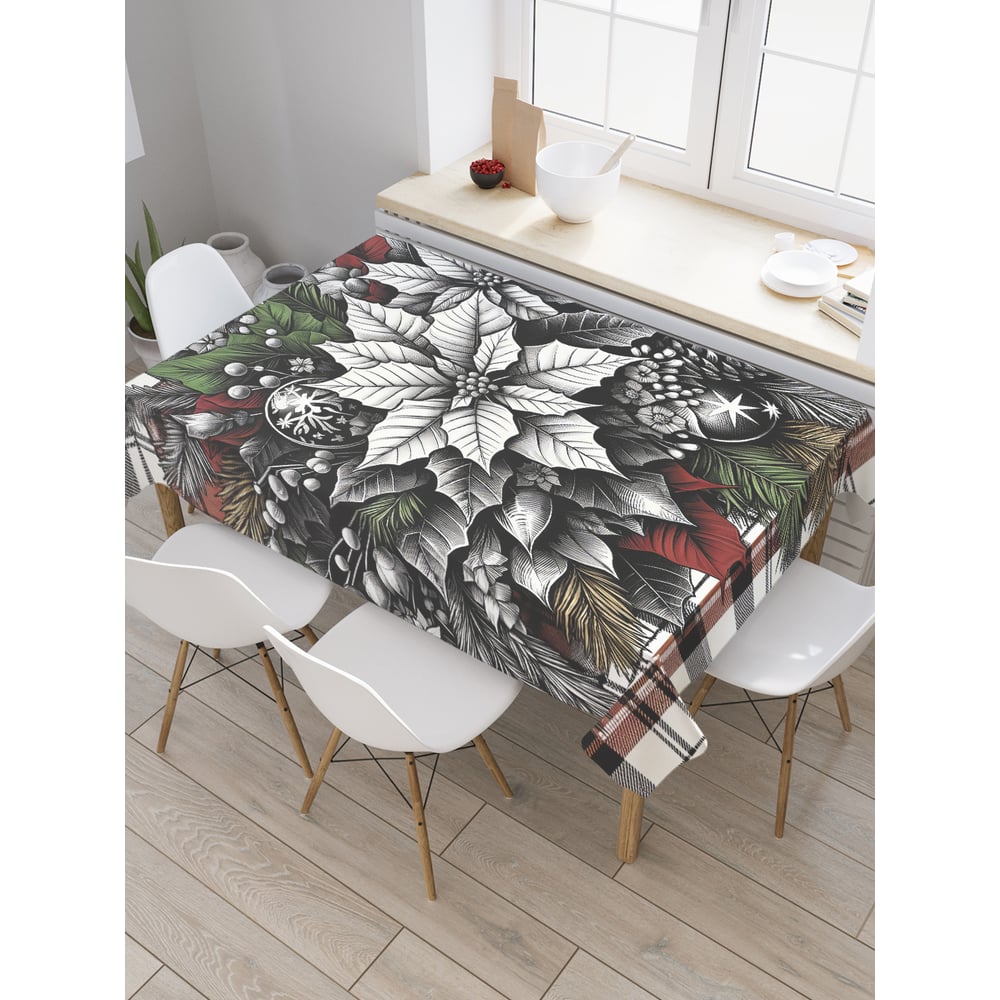 Изображение товара Прямоугольная тканевая скатерть JoyArty 145х180 см для праздничного и повседневного интерьера